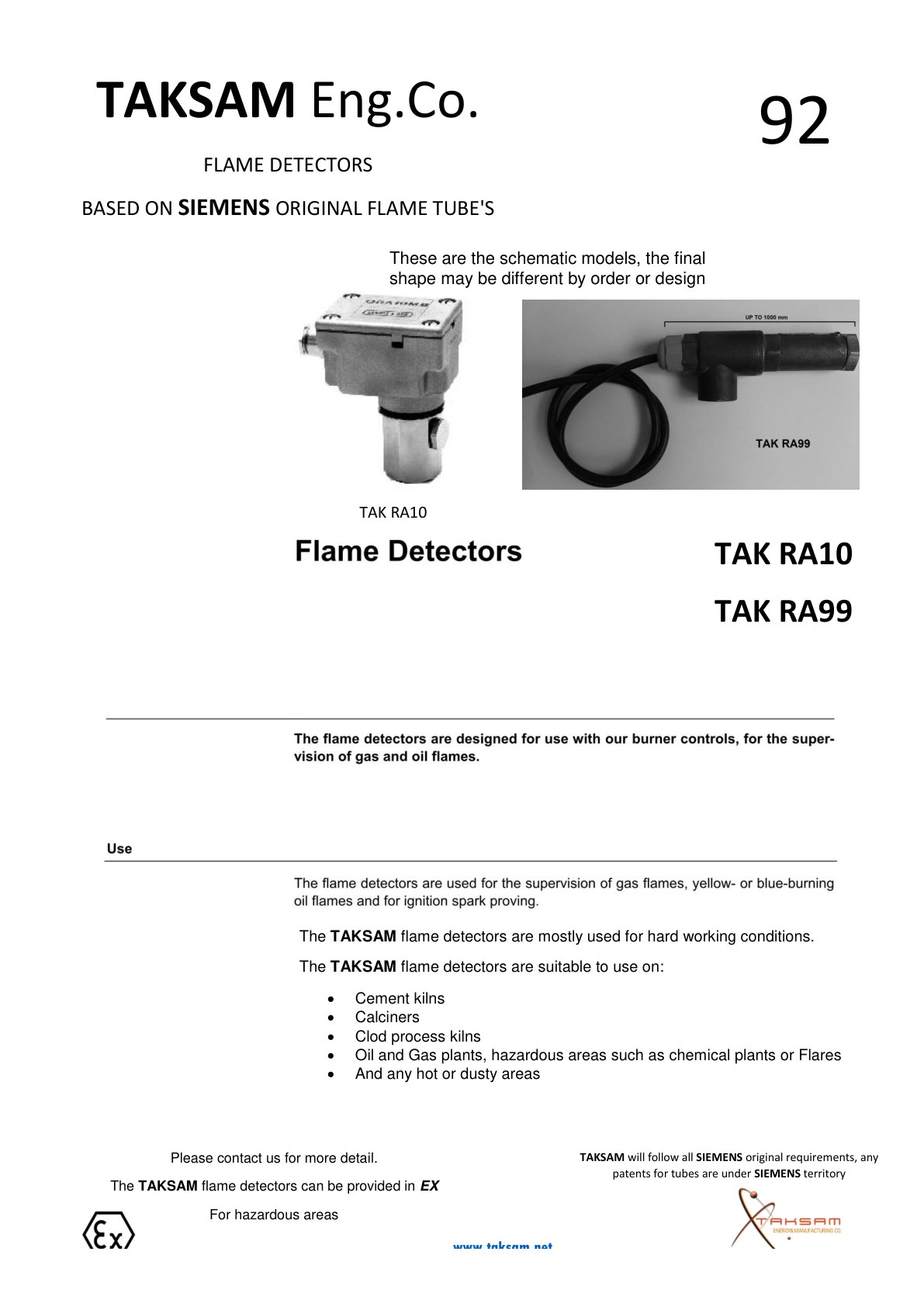 Flame Detector Modules catalog page 1